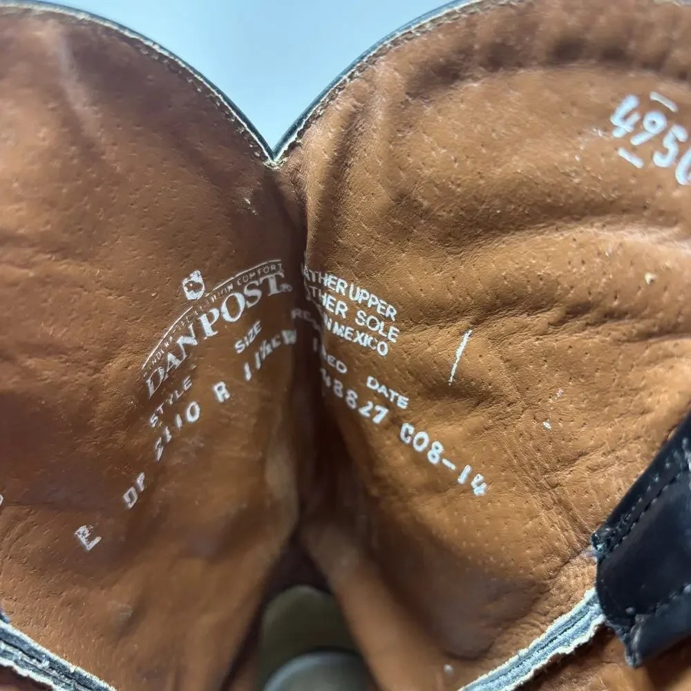 Dan Post Black Cowboy Boots Handcrafted Comfort Milwaukee Leather Sz 11.5
